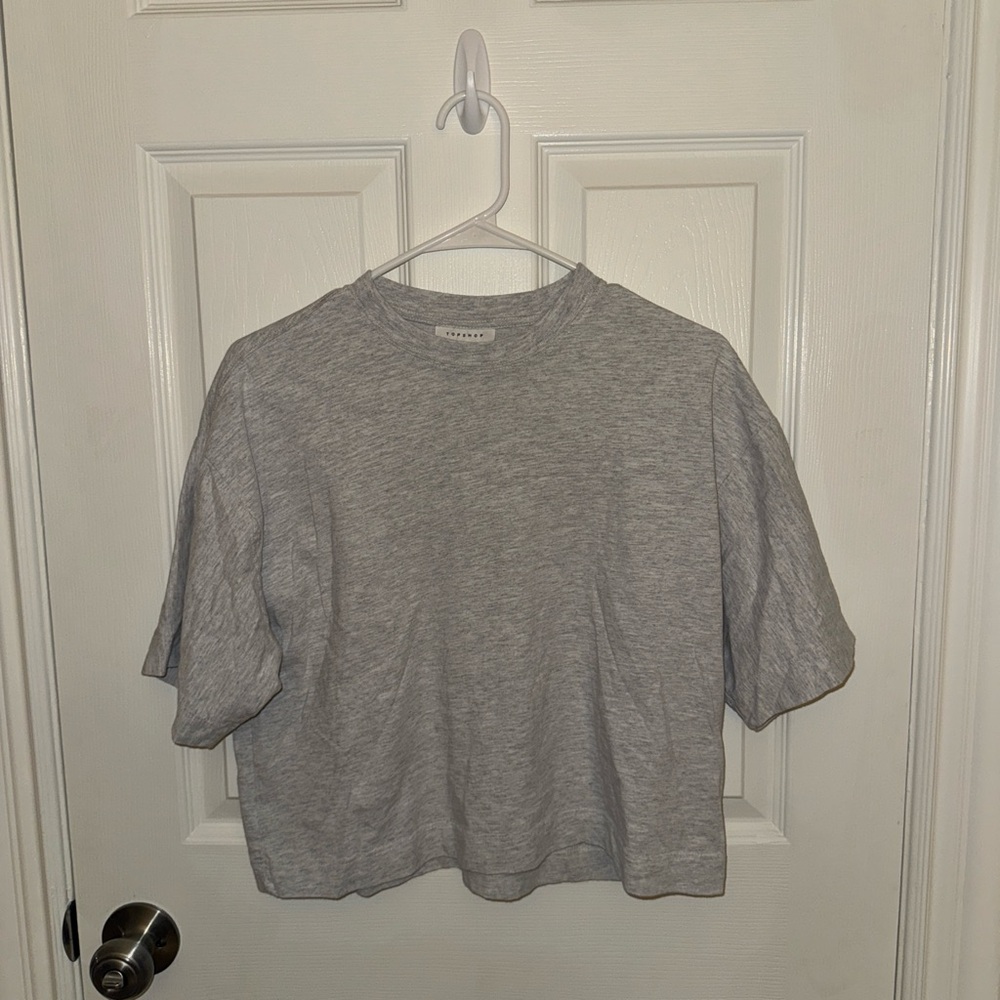 British-brand Light Gray Crop Top